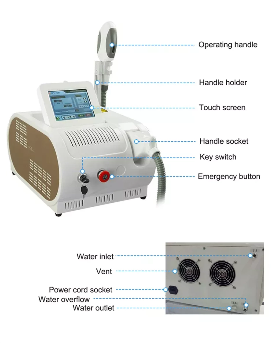 Skin Rejuvenation Skin Tightening Multifunctional Ipl Hair Removal Machine