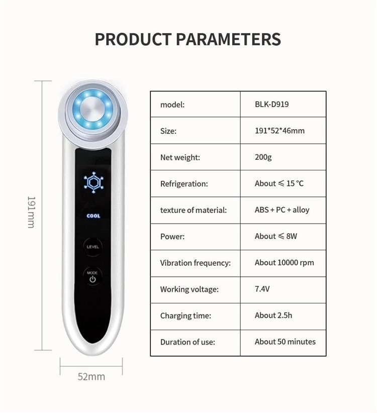 RF Face Lifting Skin Radio Frequency Machine cold machine Micro Current Face Device Facial Cleansing Firming Beauty Equipment