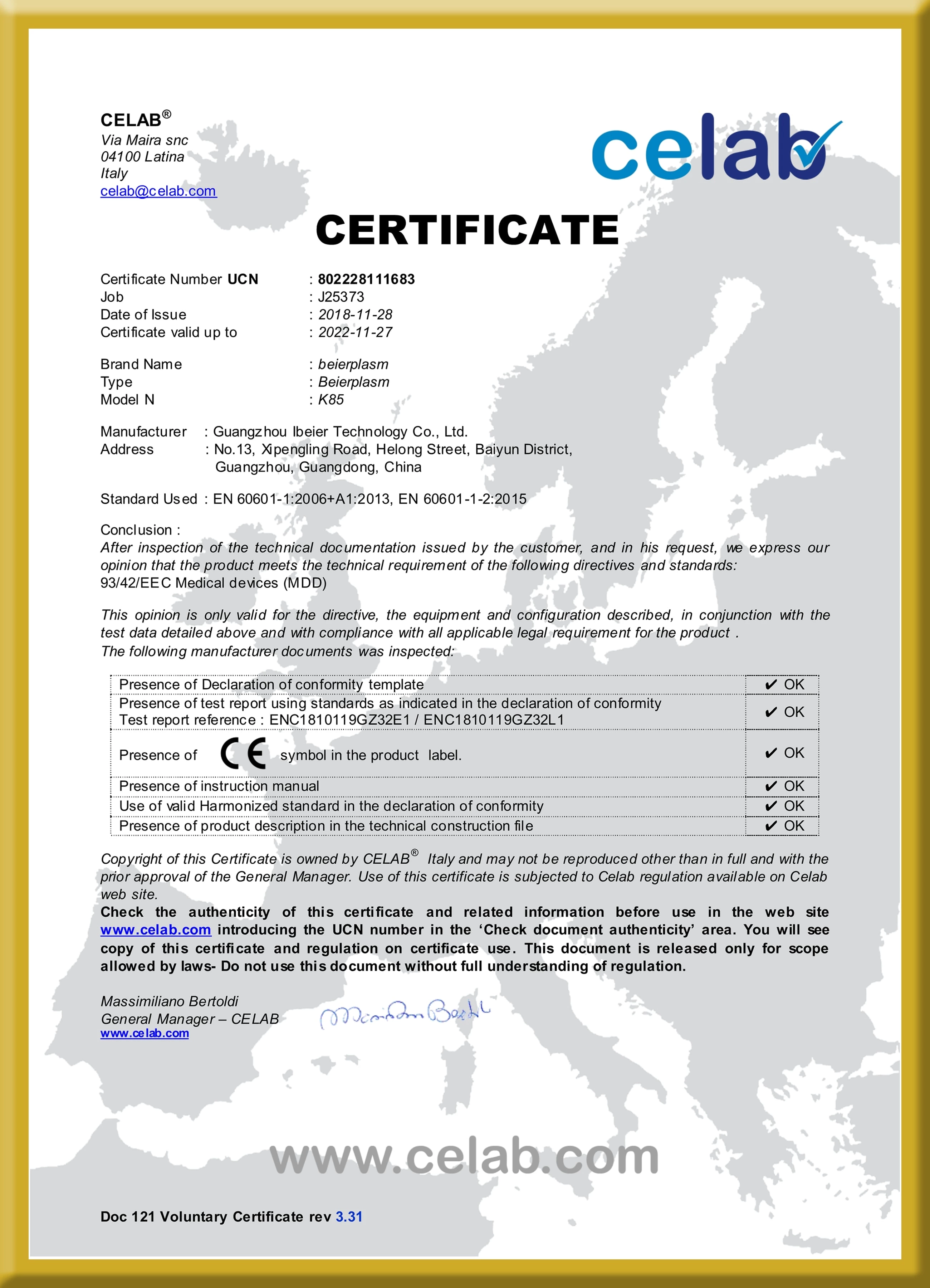 CE Certificate